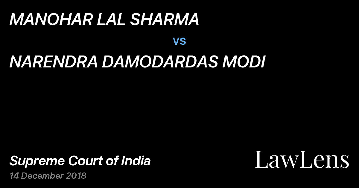 Preview image for MANOHAR LAL SHARMA vs. NARENDRA DAMODARDAS MODI