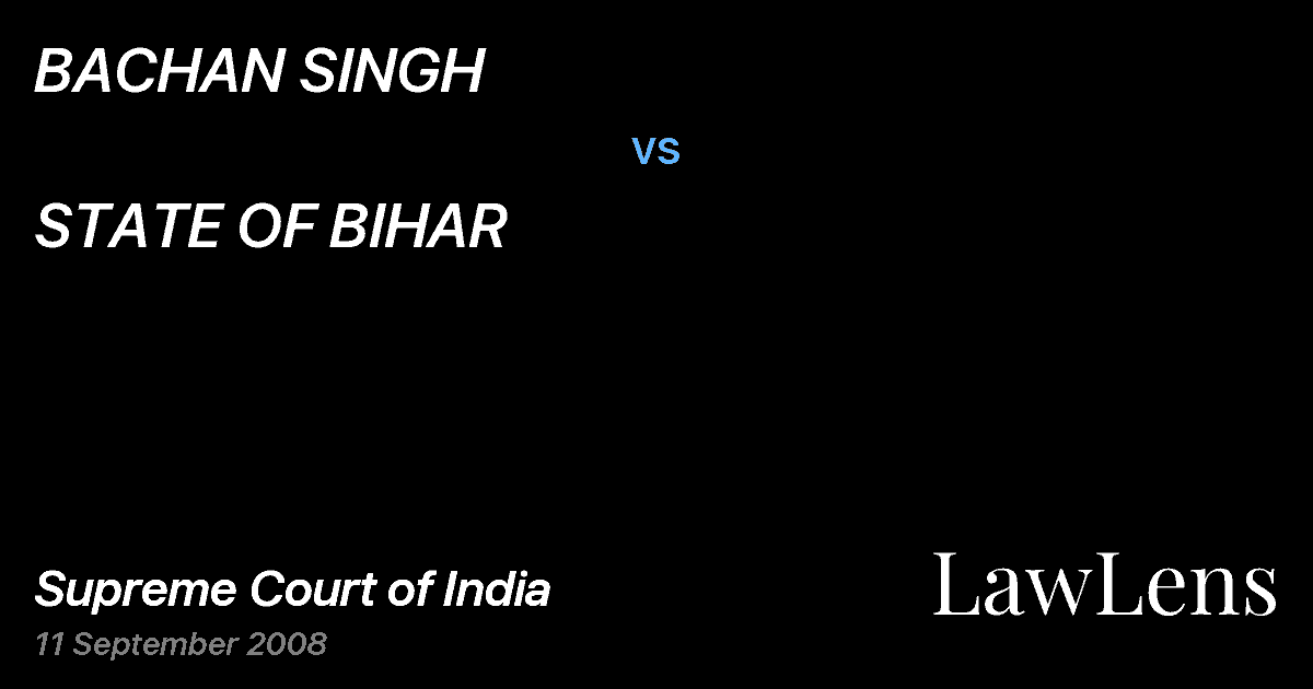 Preview image for BACHAN SINGH vs. STATE OF BIHAR