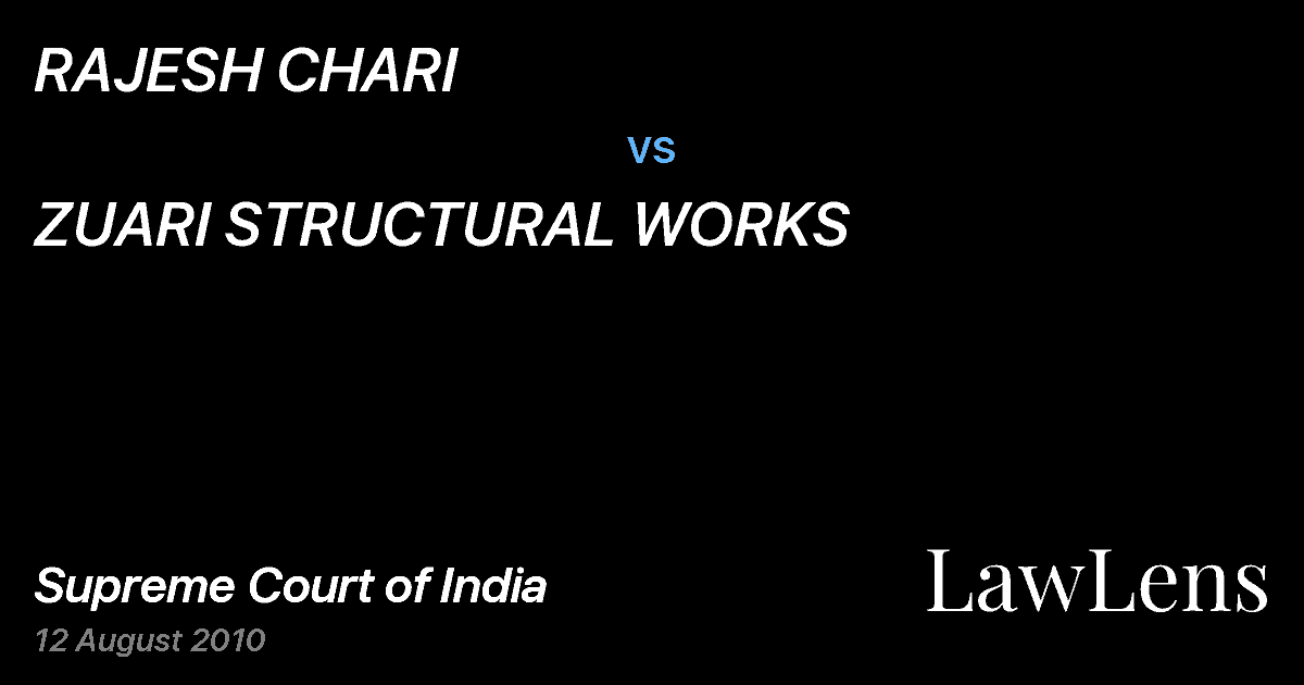 Preview image for RAJESH CHARI vs. ZUARI STRUCTURAL WORKS