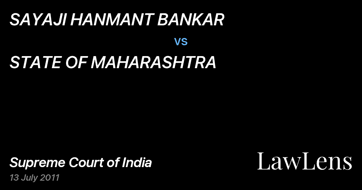 Preview image for SAYAJI HANMANT BANKAR vs. STATE OF MAHARASHTRA