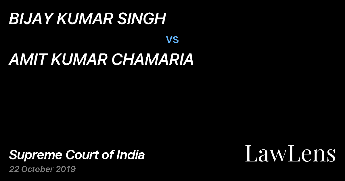 Preview image for BIJAY KUMAR SINGH vs. AMIT KUMAR CHAMARIA
