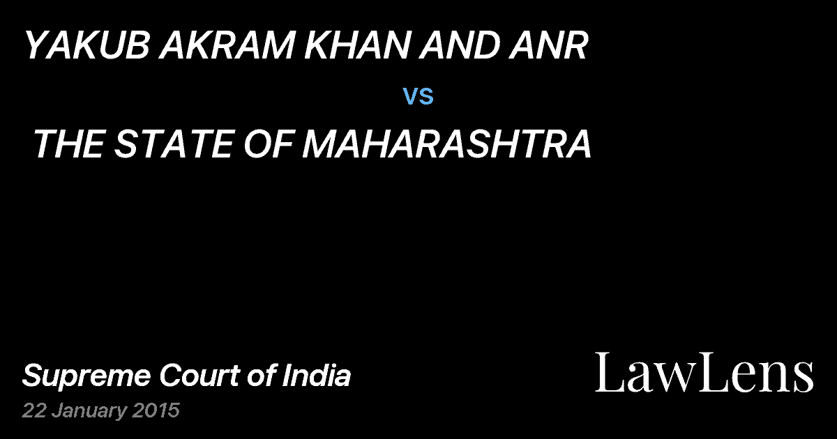 Preview image for YAKUB AKRAM KHAN AND ANR  vs.  THE STATE OF MAHARASHTRA