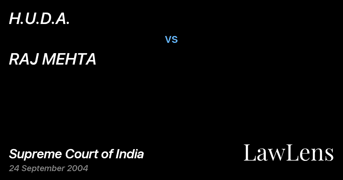 Preview image for H.U.D.A. vs. RAJ MEHTA