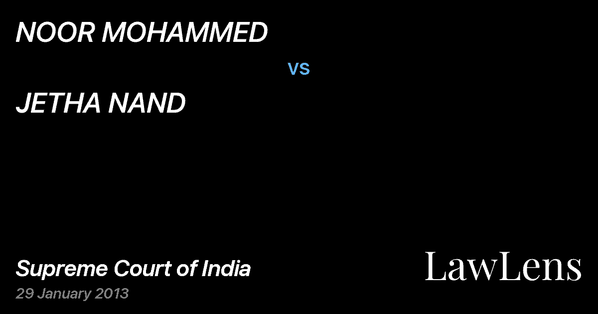 Preview image for NOOR MOHAMMED vs. JETHA NAND