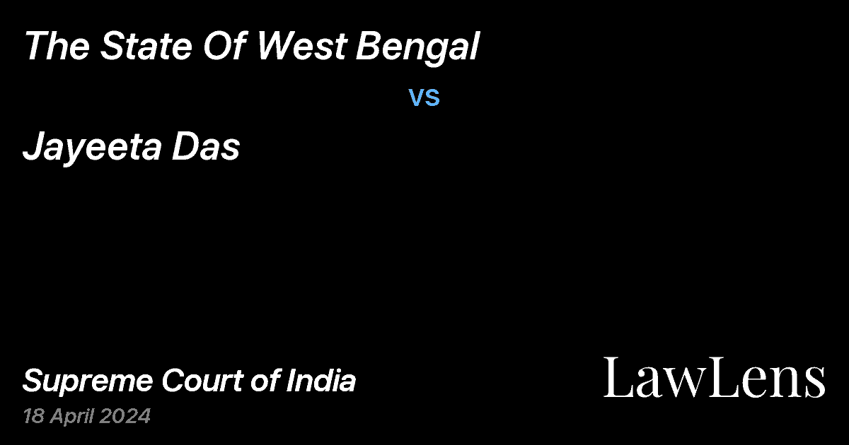 Preview image for The State Of West Bengal vs. Jayeeta Das