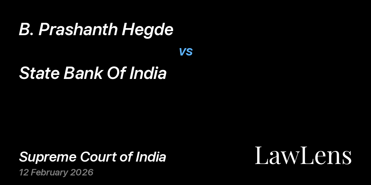 Preview image for B. Prashanth Hegde vs. State Bank Of India