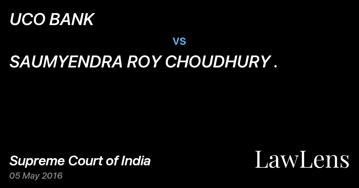 Preview image for UCO BANK vs. SAUMYENDRA ROY CHOUDHURY .