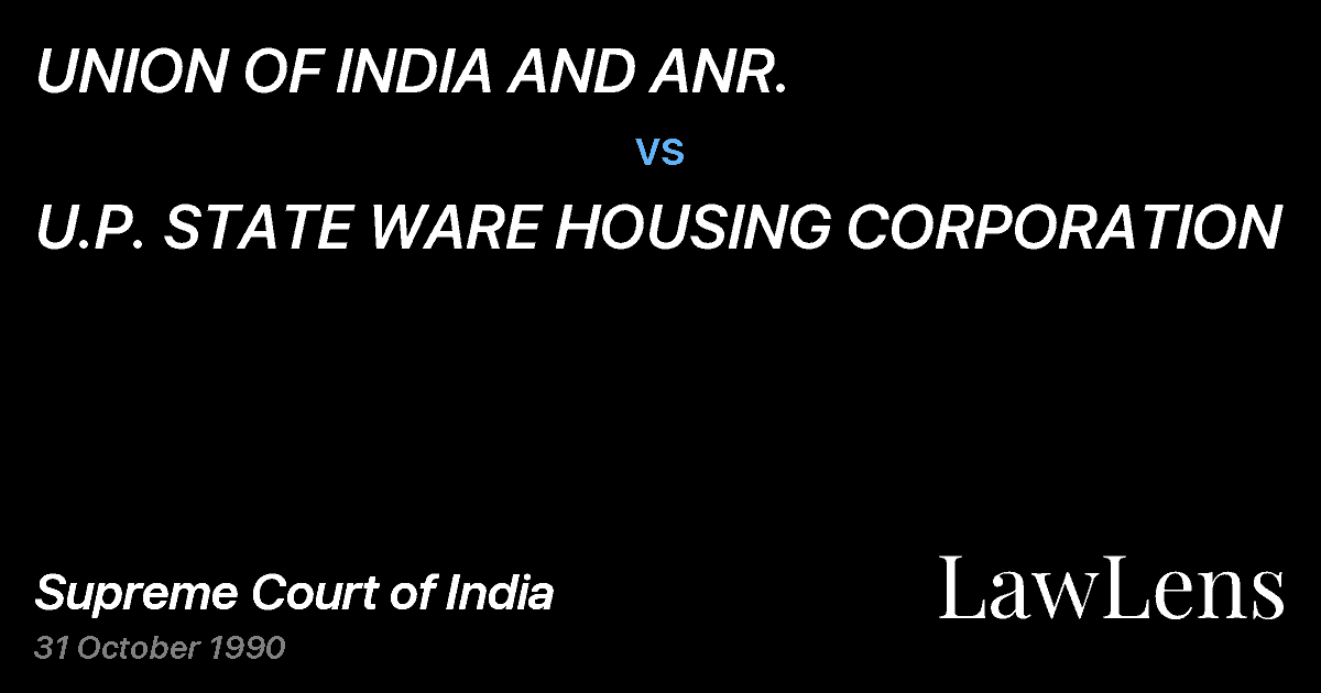 Preview image for UNION OF INDIA AND ANR. vs. U.P. STATE WARE HOUSING CORPORATION
