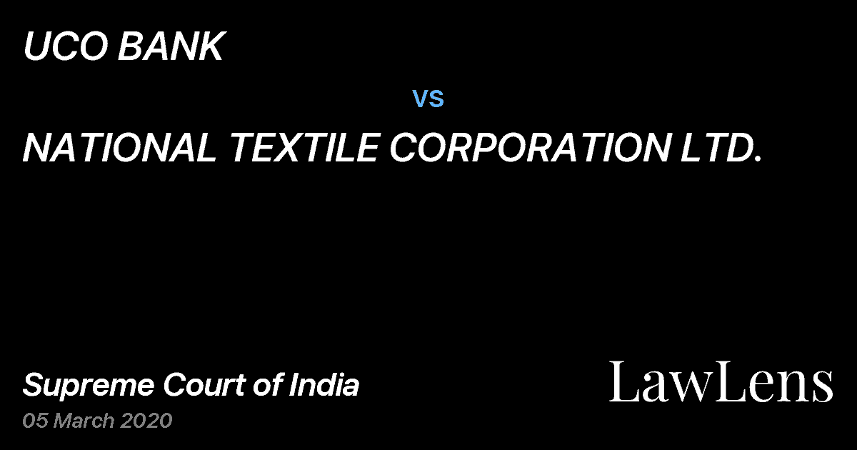 Preview image for UCO BANK vs. NATIONAL TEXTILE CORPORATION LTD.