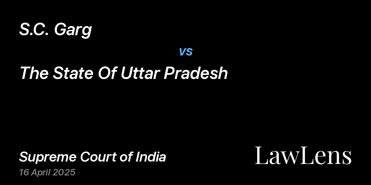 Preview image for S.C. Garg vs. The State Of Uttar Pradesh