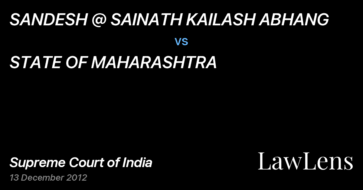 Preview image for SANDESH @ SAINATH KAILASH ABHANG vs. STATE OF MAHARASHTRA