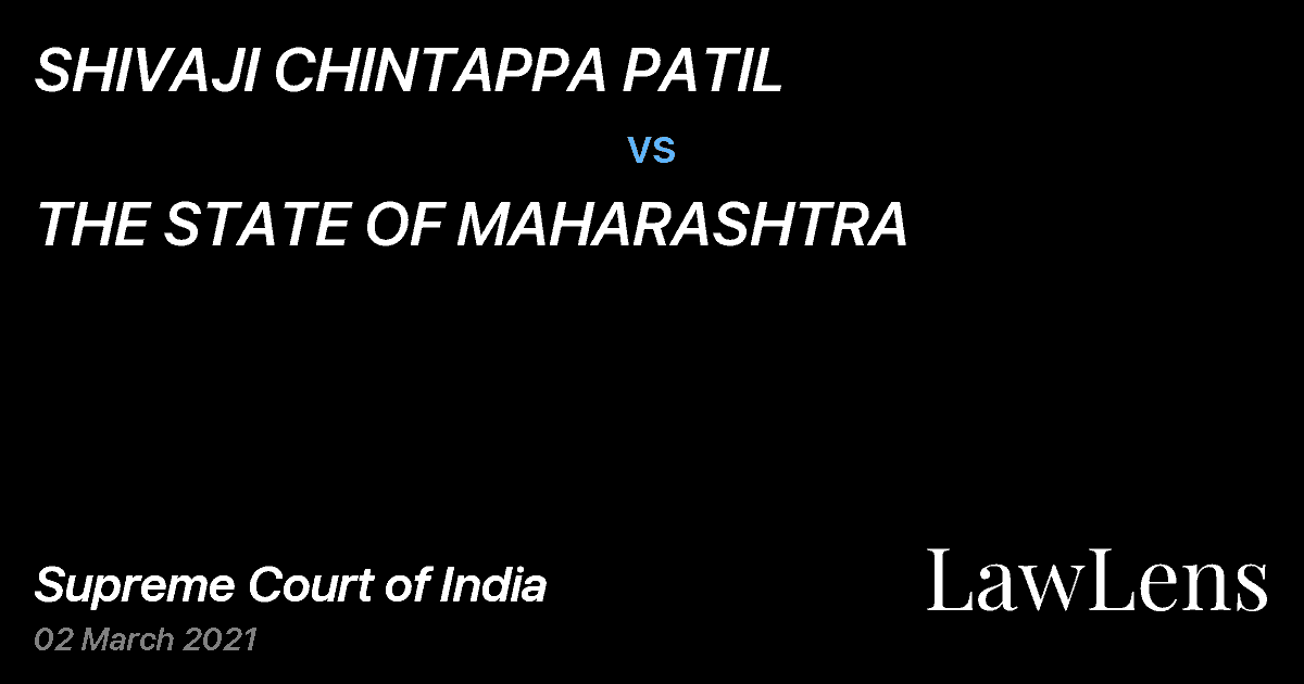 Preview image for SHIVAJI CHINTAPPA PATIL vs. THE STATE OF MAHARASHTRA