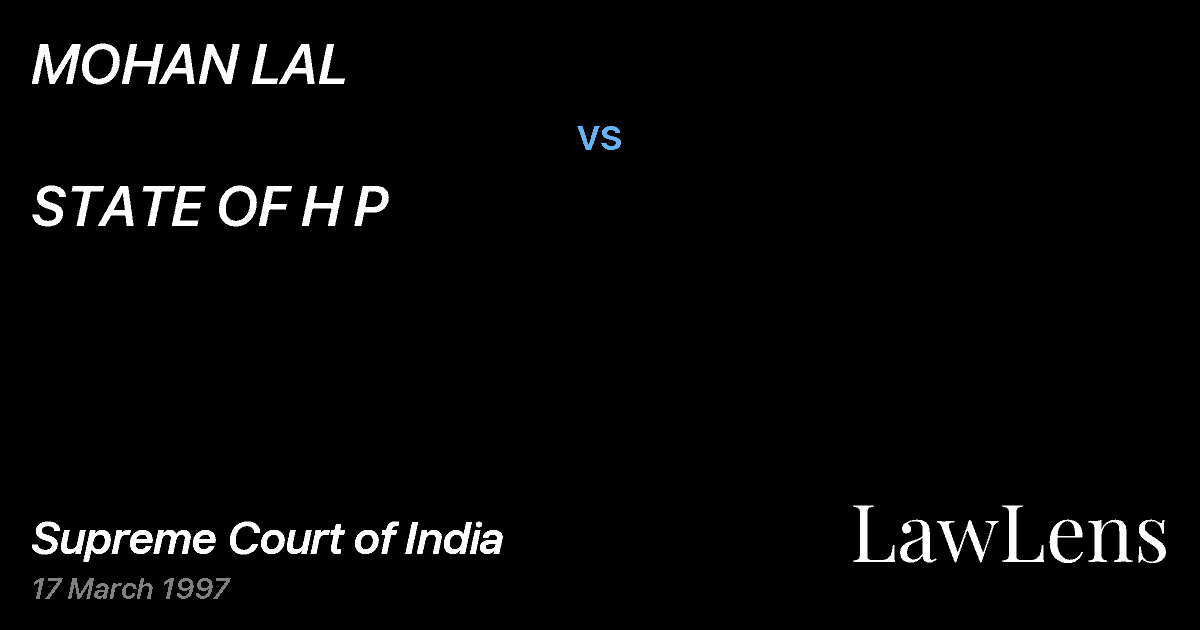 Preview image for MOHAN LAL vs. STATE OF H P
