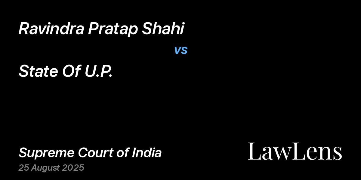 Preview image for RAVINDRA PRATAP SHAHI vs. STATE OF U.P.