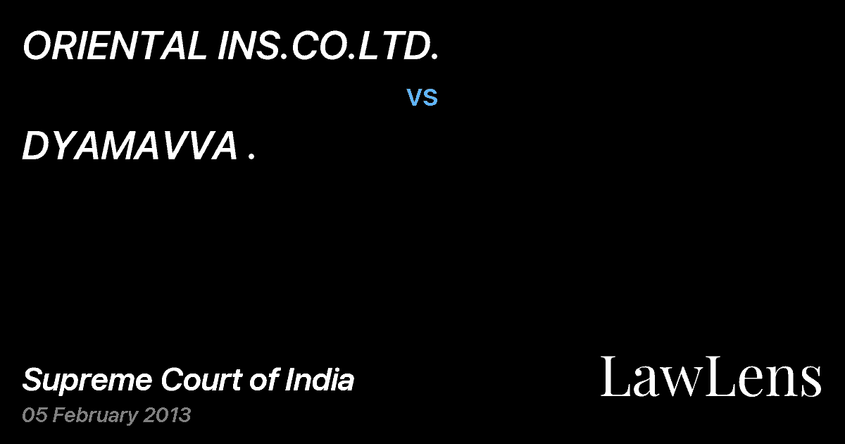 Preview image for ORIENTAL INS.CO.LTD. vs. DYAMAVVA .