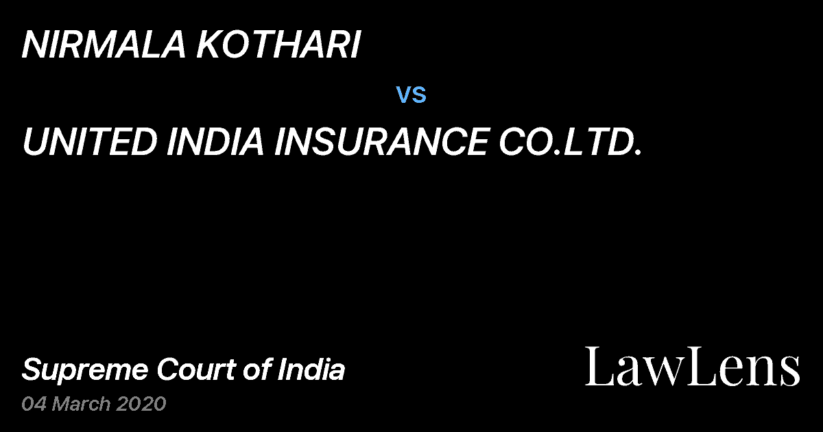 Preview image for NIRMALA KOTHARI vs. UNITED INDIA INSURANCE CO.LTD.