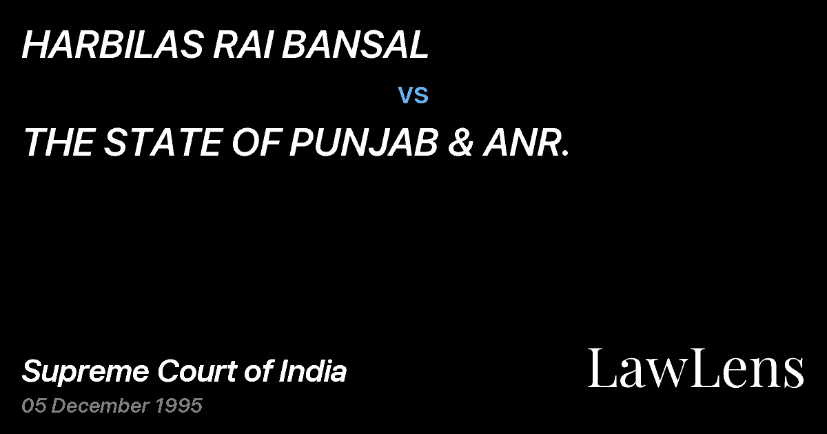 Preview image for HARBILAS RAI BANSAL vs. THE STATE OF PUNJAB & ANR.