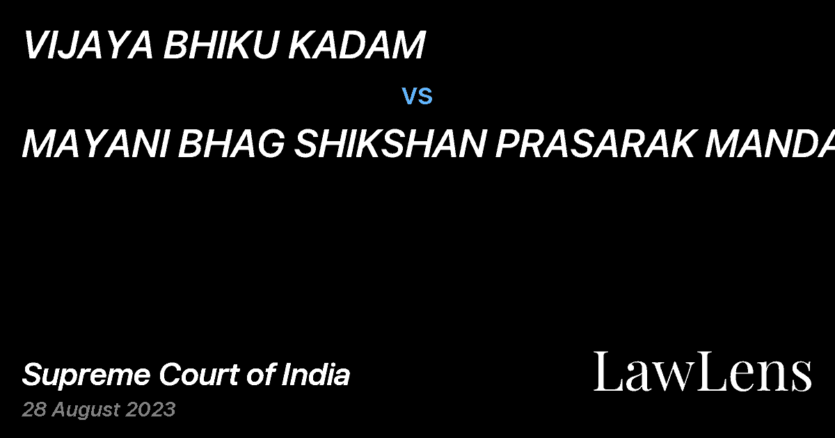 Preview image for VIJAYA BHIKU KADAM vs. MAYANI BHAG SHIKSHAN PRASARAK MANDAL