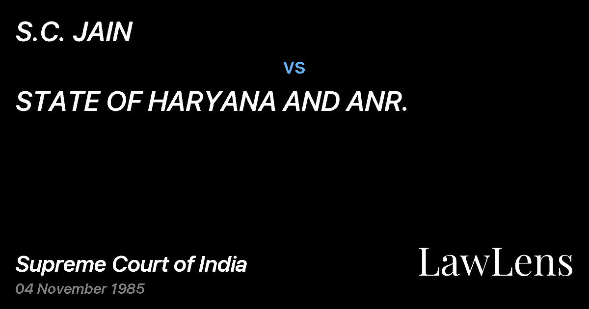 Preview image for S.C. JAIN vs. STATE OF HARYANA AND ANR.