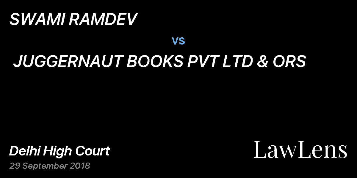 Preview image for SWAMI RAMDEV  vs.  JUGGERNAUT BOOKS PVT LTD & ORS