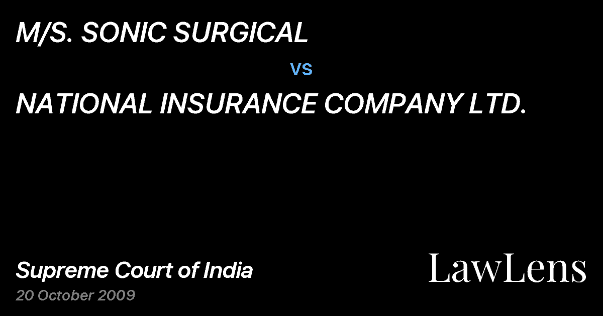 Preview image for M/S. SONIC SURGICAL vs. NATIONAL INSURANCE COMPANY LTD.