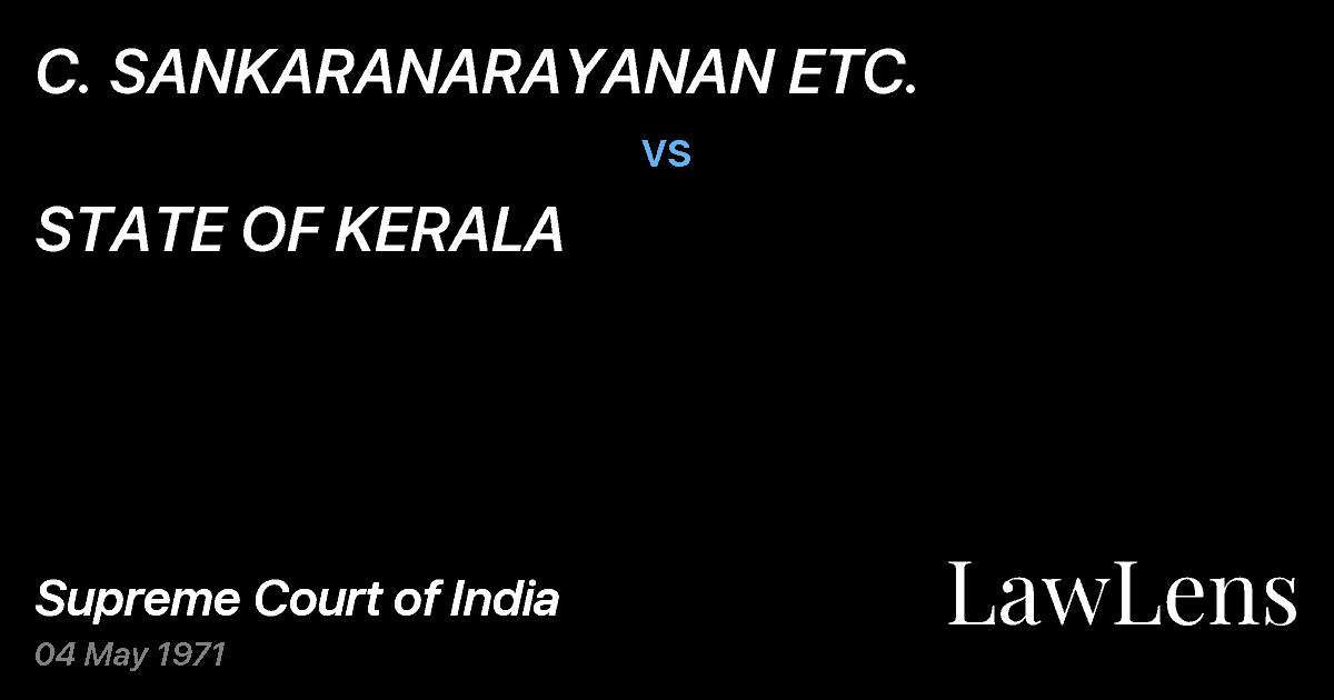 Preview image for C. SANKARANARAYANAN ETC. vs. STATE OF KERALA