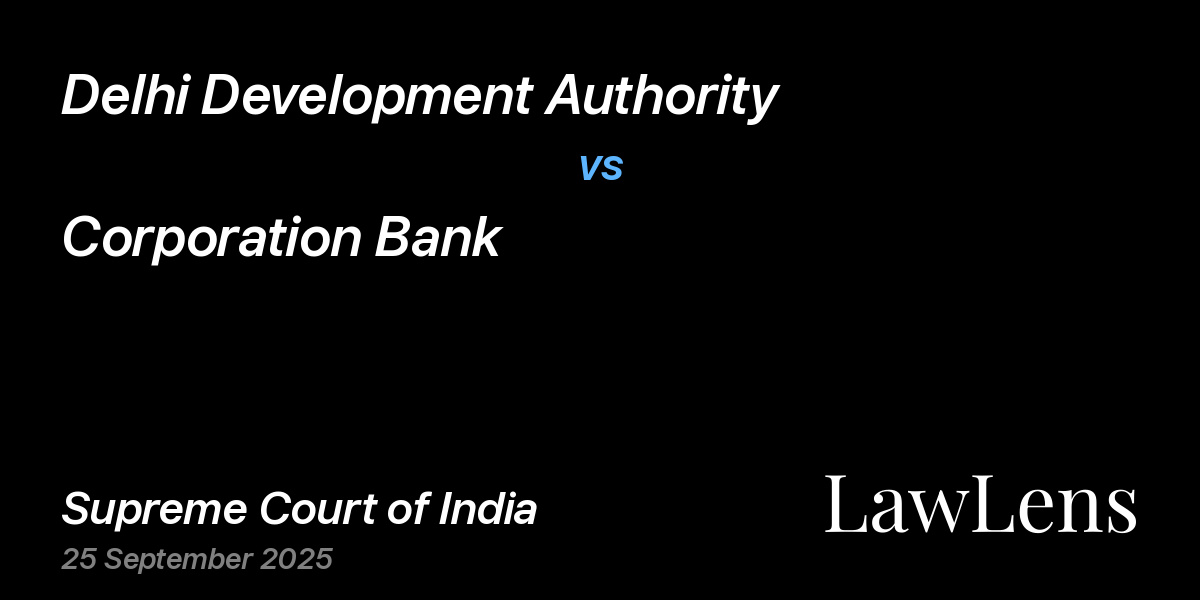 Preview image for Delhi Development Authority vs. Corporation Bank