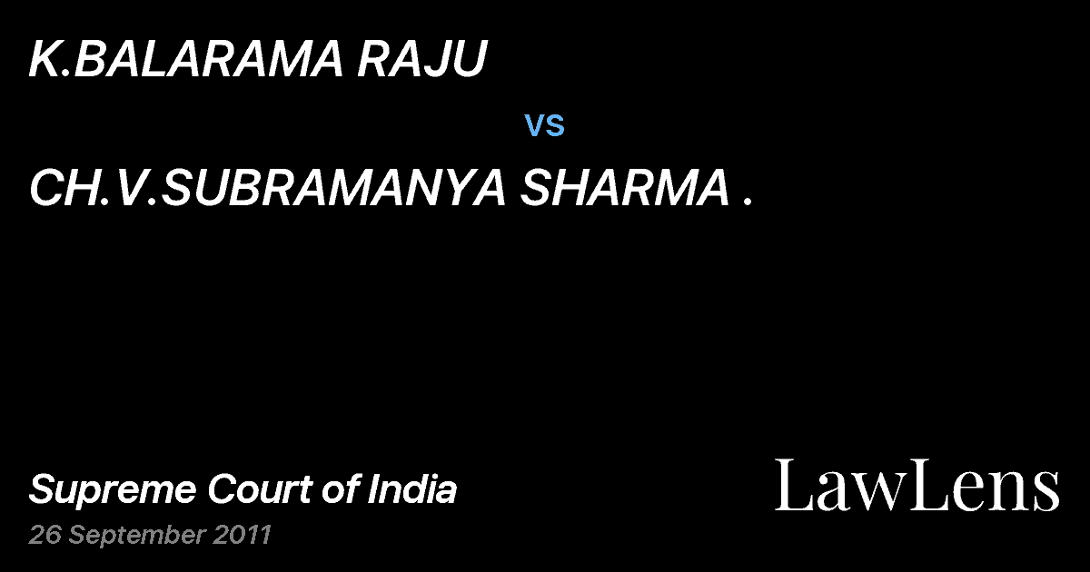 Preview image for K.BALARAMA RAJU vs. CH.V.SUBRAMANYA SHARMA .