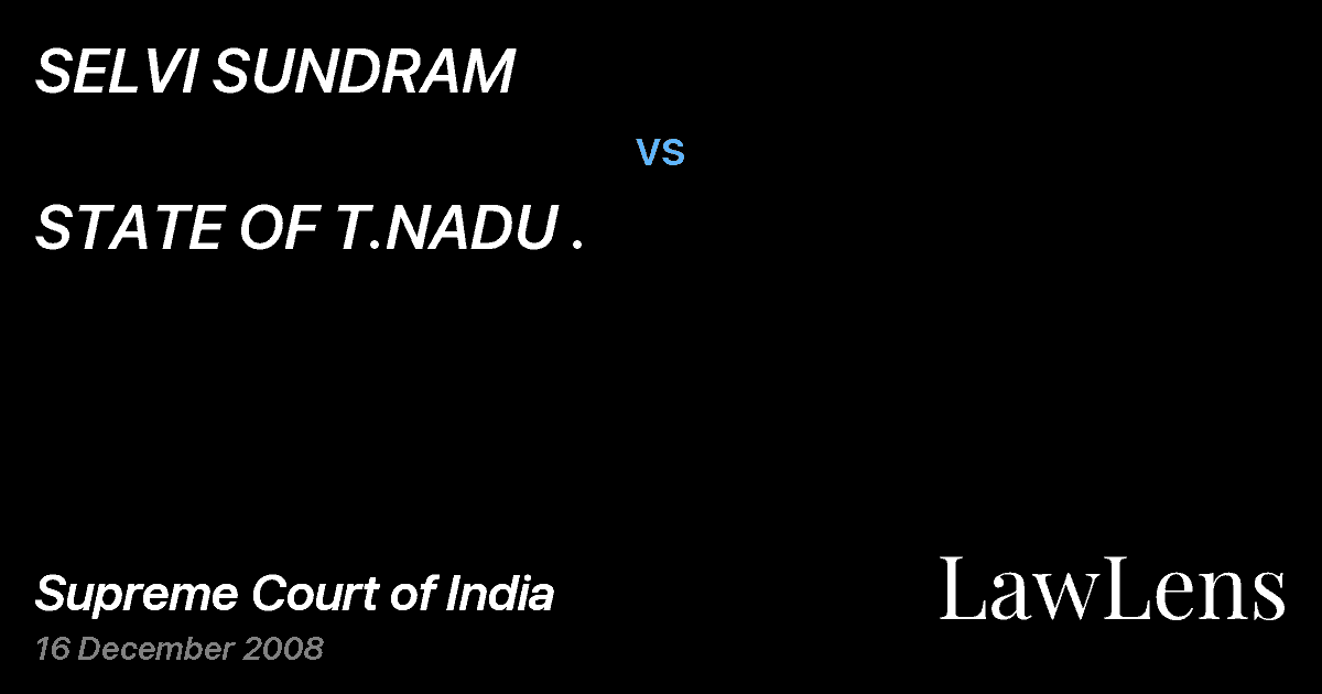 Preview image for SELVI SUNDRAM vs. STATE OF T.NADU .