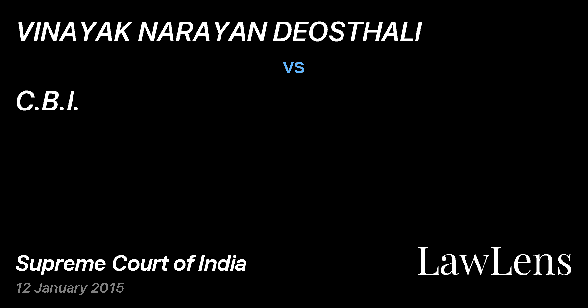 Preview image for VINAYAK NARAYAN DEOSTHALI vs. C.B.I.