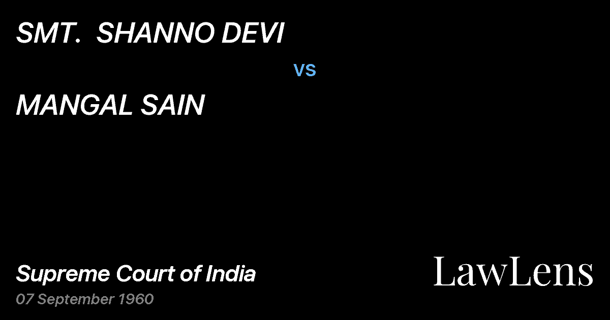 Preview image for SMT.  SHANNO DEVI vs. MANGAL SAIN