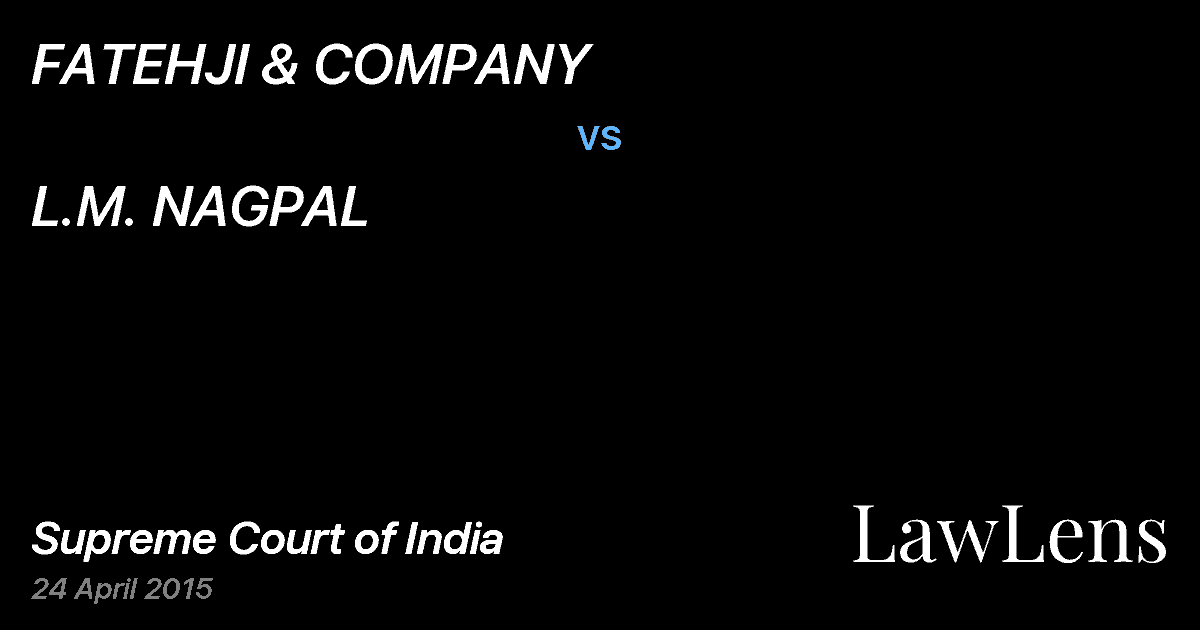 Preview image for FATEHJI & COMPANY vs. L.M. NAGPAL