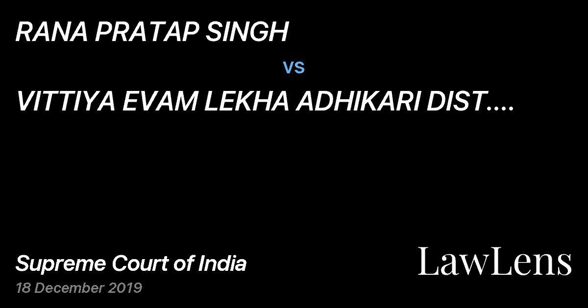 Preview image for RANA PRATAP SINGH vs. VITTIYA EVAM LEKHA ADHIKARI DIST. BASIC EDUCATION OFFICER
