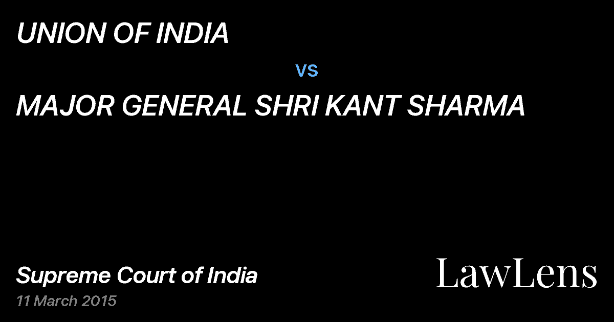 Preview image for UNION OF INDIA vs. MAJOR GENERAL SHRI KANT SHARMA