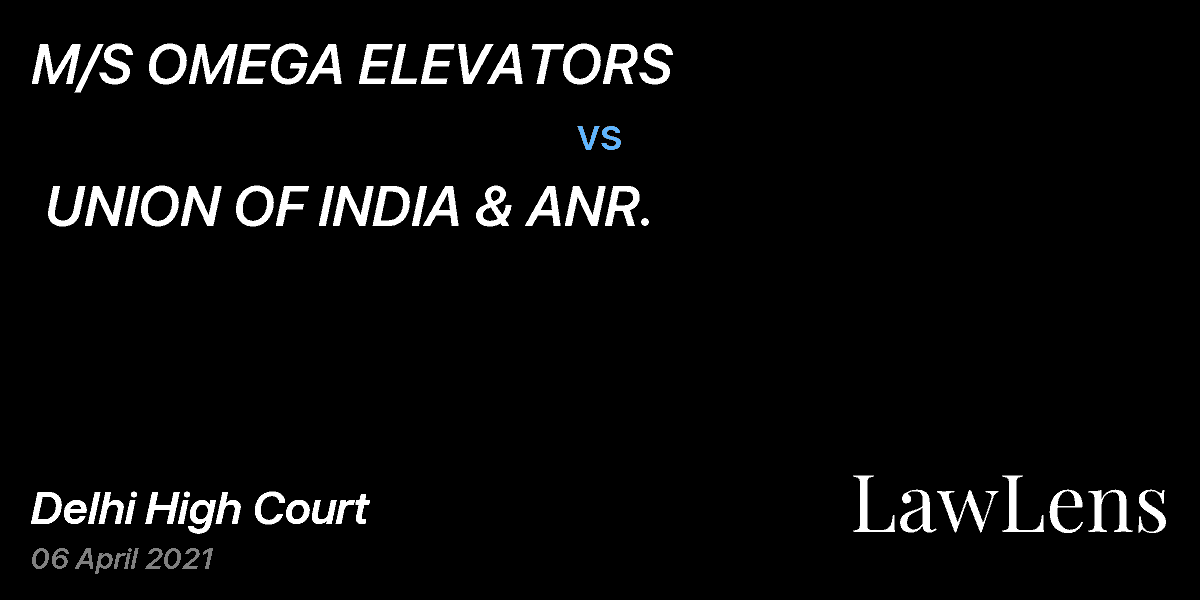 Preview image for M/S OMEGA ELEVATORS vs. UNION OF INDIA & ANR.