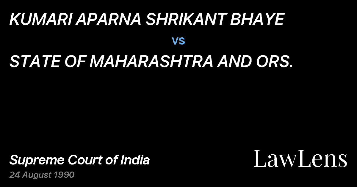 Preview image for KUMARI APARNA SHRIKANT BHAYE vs. STATE OF MAHARASHTRA AND ORS.