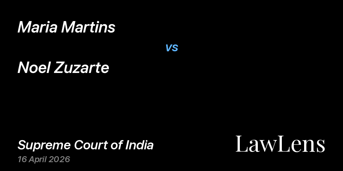 Preview image for Maria Martins vs. Noel Zuzarte