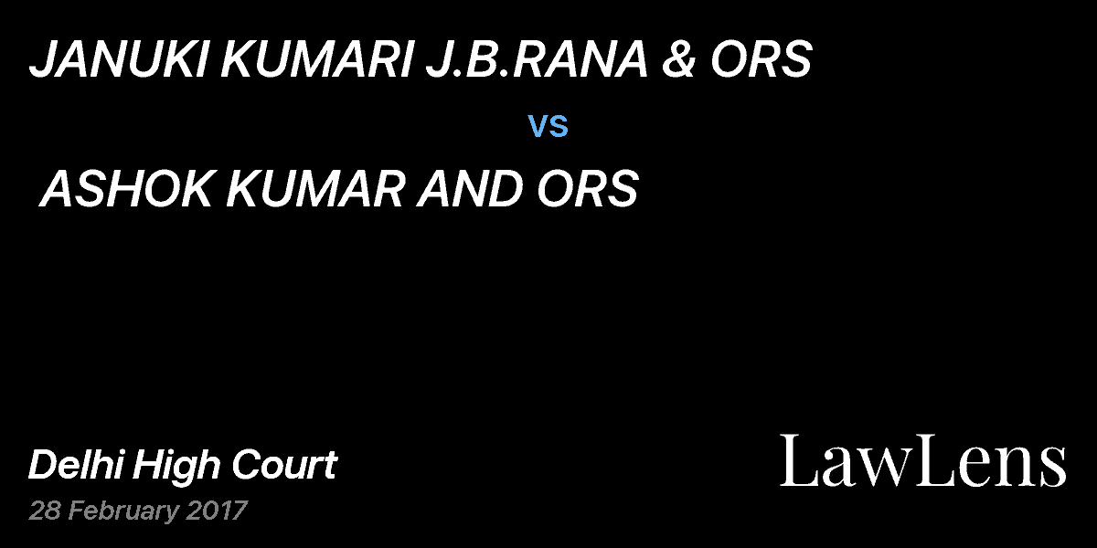 Preview image for JANUKI KUMARI J.B.RANA & ORS  vs.  ASHOK KUMAR AND ORS