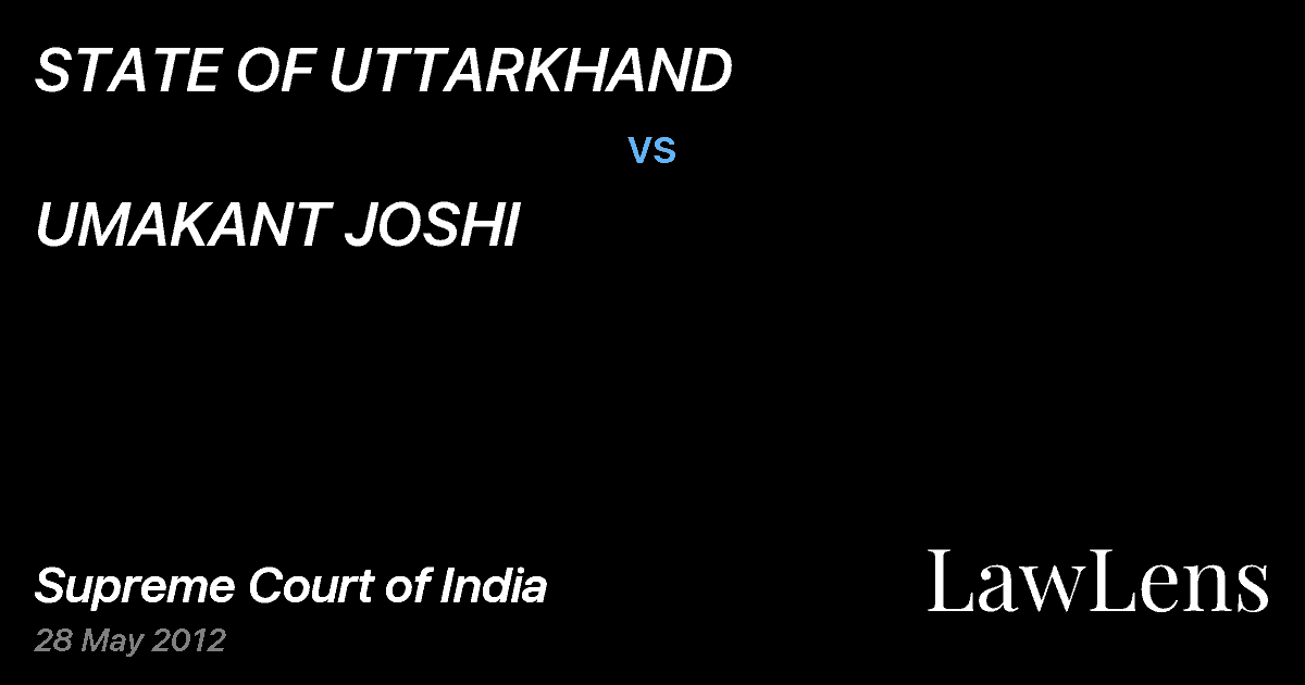 Preview image for STATE OF UTTARKHAND vs. UMAKANT JOSHI