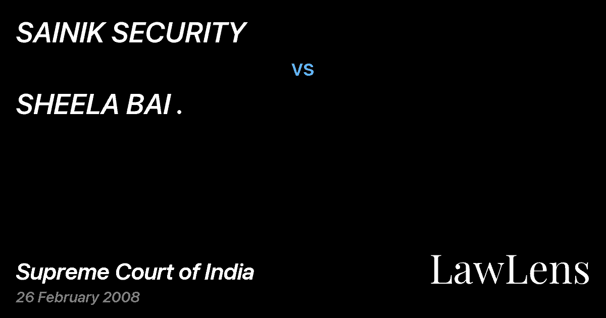 Preview image for SAINIK SECURITY vs. SHEELA BAI .