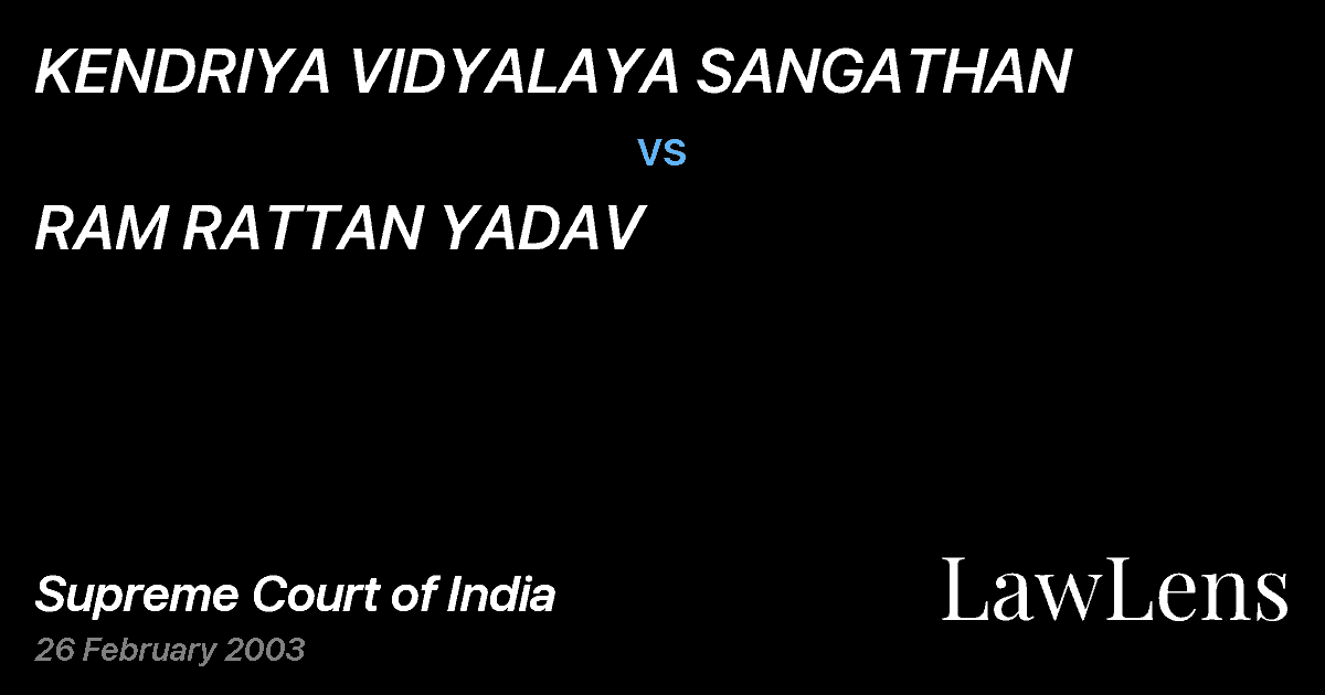 Preview image for KENDRIYA VIDYALAYA SANGATHAN vs. RAM RATTAN YADAV