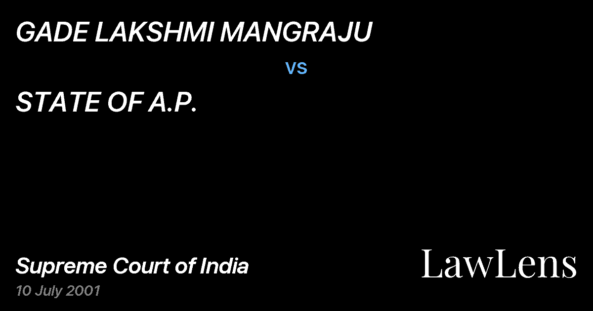 Preview image for GADE LAKSHMI MANGRAJU vs. STATE OF A.P.