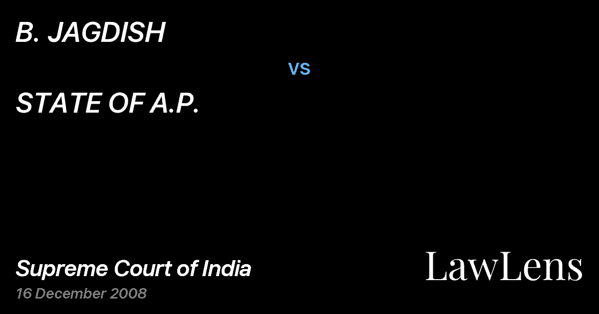 Preview image for B. JAGDISH vs. STATE OF A.P.