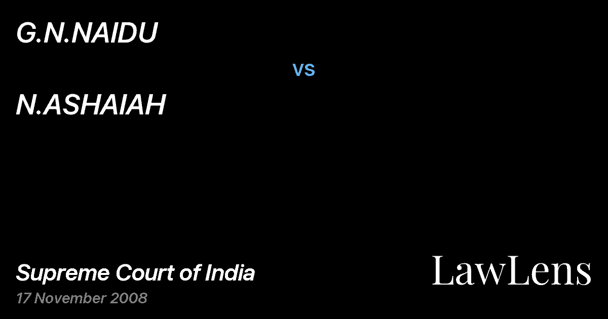 Preview image for G.N.NAIDU vs. N.ASHAIAH