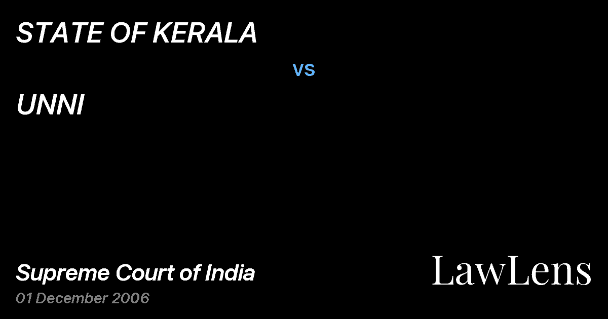 Preview image for STATE OF KERALA vs. UNNI