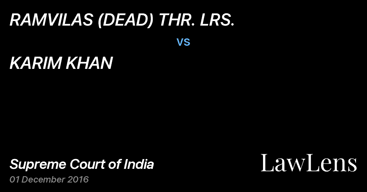 Preview image for RAMVILAS (DEAD) THR. LRS. vs. KARIM KHAN