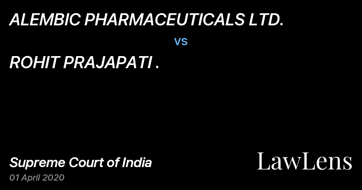 Preview image for ALEMBIC PHARMACEUTICALS LTD. vs. ROHIT PRAJAPATI .