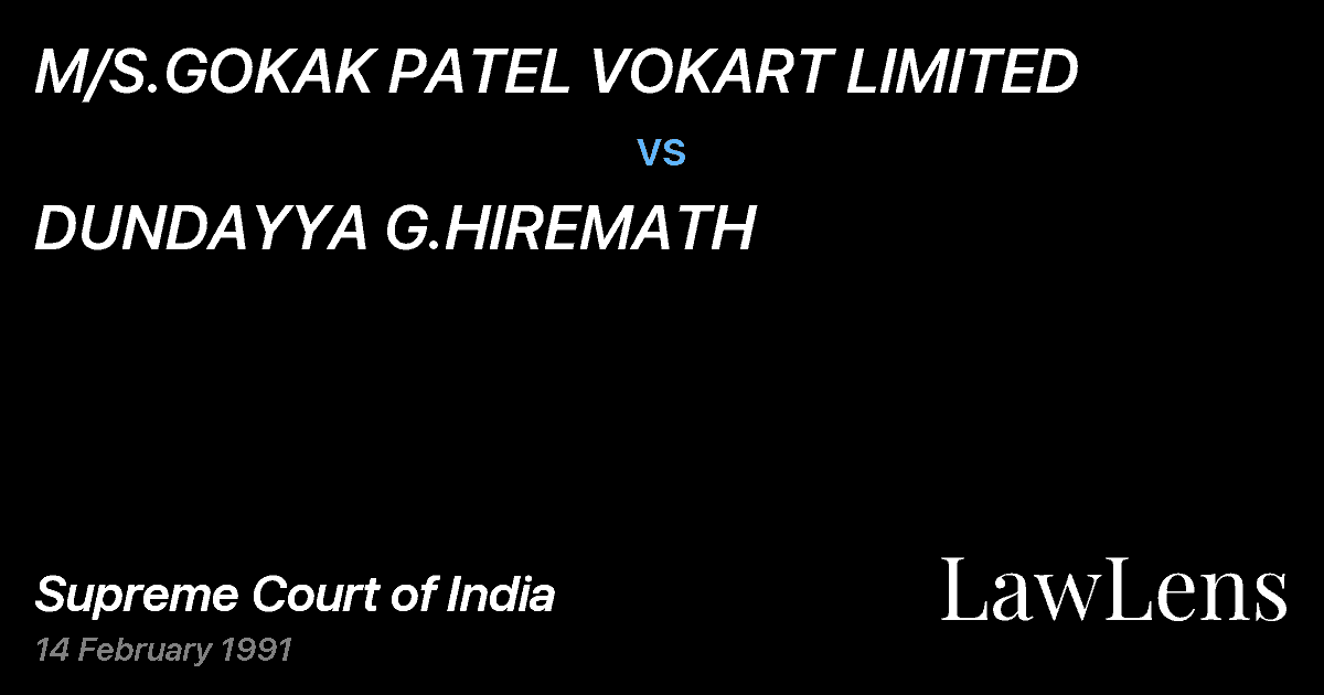 Preview image for M/S.GOKAK PATEL VOKART LIMITED vs. DUNDAYYA G.HIREMATH