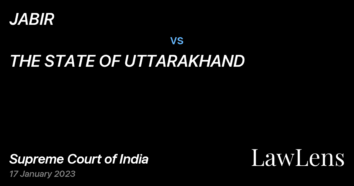 Preview image for JABIR vs. THE STATE OF UTTARAKHAND