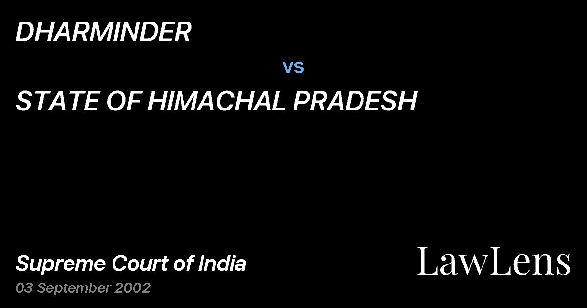 Preview image for DHARMINDER vs. STATE OF HIMACHAL PRADESH